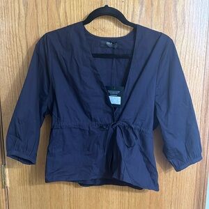 Able- Cinch waist tie shirt